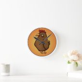 Horloge Ronde Red Brown Chicken (Maison)