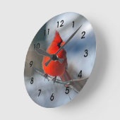 Horloge Ronde Red Cardinal Bird (Angle)