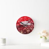 Horloge Ronde Red christmas white snow (Home)