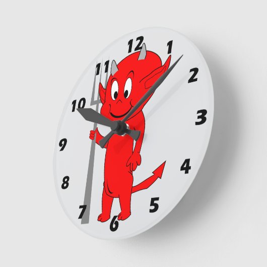 Horloge Ronde Red Devil Design (Angle)