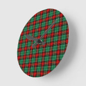 Horloge Ronde Red Green Holiday Plaid (Angle)
