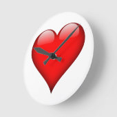 Horloge Ronde Red Heart Love (Angle)