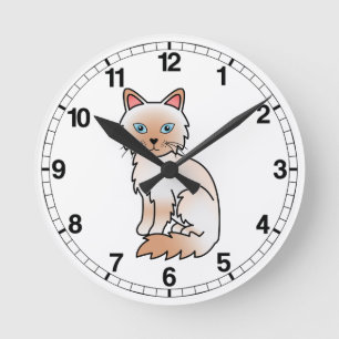 Horloge Ronde Red Point Birman / Ragdoll Cat