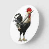 Horloge Ronde Red Rooster Chicken (Angle)