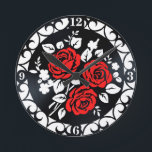 Horloge Ronde Red Rose Acrylic Beautiful Wall Clock<br><div class="desc">Le poison de Wall Clock.</div>