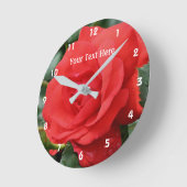 Horloge Ronde Red Rose in Bloom Flower (Angle)