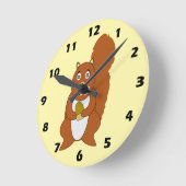 Horloge Ronde Red Squirrel Design (Angle)