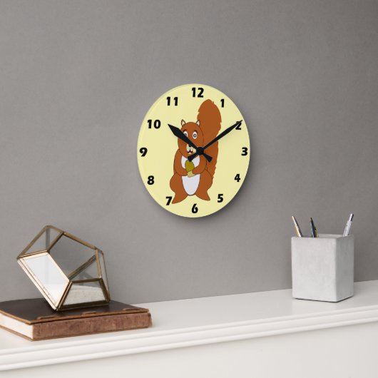 Horloge Ronde Red Squirrel Design (Bureau)