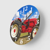 Horloge Ronde Red Tractor Wall Clock (Angle)