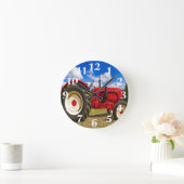 Horloge Ronde Red Tractor Wall Clock (Maison)