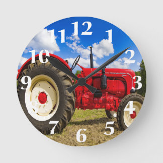Horloge Ronde Red Tractor Wall Clock
