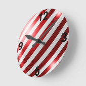HORLOGE RONDE RED WHITE STRIPE PATRIOTIC WALL CLOCK (Angle)