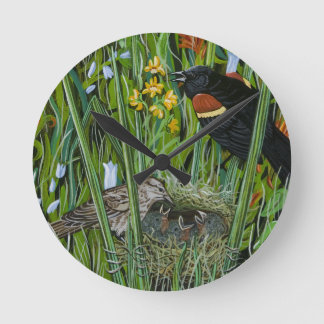 Horloge Ronde Red Wing Blackbird