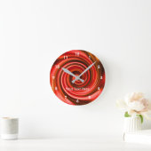 Horloge Ronde Red Yellow and Orange Whirlpool (Maison)