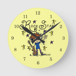 Horloge Ronde Redhead Boy Rock Star