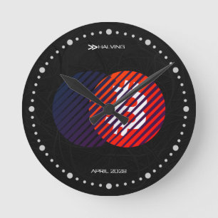 Horloge Ronde Réduction de moitié de Bitcoin 2028 (Style : 2 / M