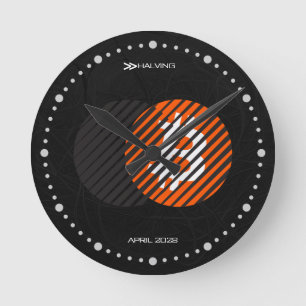 Horloge Ronde Réduction de moitié de Bitcoin 2028 (Style : 2 / O