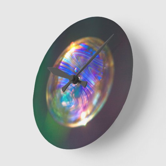 Horloge Ronde Réflection bubble flottante (Angle)