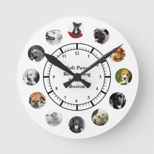 Horloge Ronde Refuge de sauvetage de chiens Réinstallation 12 Co