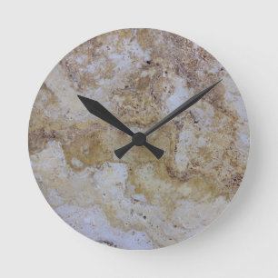 Horloge Ronde regard de pierre de travertin