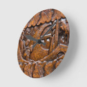 Horloge Ronde Regard oriental en bois découpé (Angle)