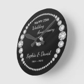 Horloge Ronde Regarder les diamants en argent (Angle)