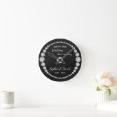 Horloge Ronde Regarder les diamants en argent (Maison)