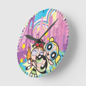 Horloge Ronde Règle Powerpuff Girls (Angle)