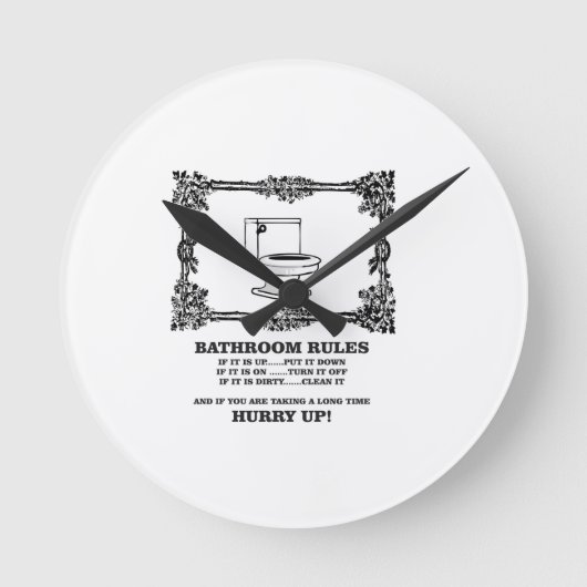 Horloge Ronde règles de fantaisie de salle de bains (Recto)