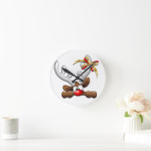 Horloge Ronde Reindeer Puzzled drôle Caractère de Noël (Maison)