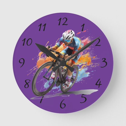 Horloge Ronde Reloj De Pared Ciclista Compitiendo (Recto)