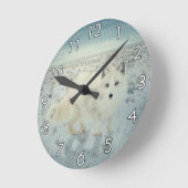 Horloge Ronde Renard arctique (Angle)