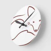 Horloge Ronde Renard rouge (Angle)