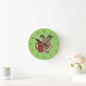 Horloge Ronde Renne de Rudy avec du cacao (Maison)