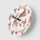 Horloge Ronde Rennes, oiseaux, fleurs adorables (Angle)