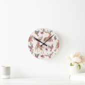Horloge Ronde Rennes, oiseaux, fleurs adorables (Maison)