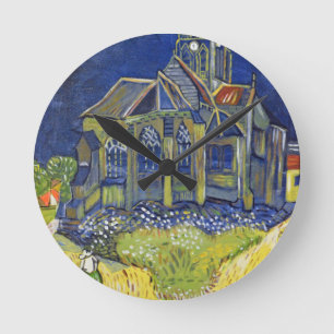 Horloge Ronde reproduction de l'art de Van Gogh, L'église d'Auv
