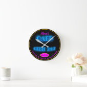 Horloge Ronde Restaurant ouvert 24h/24 Faux Retro Blue Neon - (Maison)