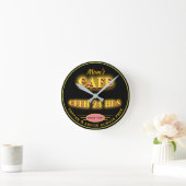 Horloge Ronde Restaurant ouvert 24h/24 Faux Retro Neon - (Maison)