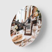 Horloge Ronde Restaurant Table QR Code Menu Dining Decor (Angle)
