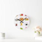 Horloge Ronde restauration rapide kawaii (Maison)