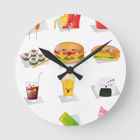 Horloge Ronde restauration rapide kawaii (Recto)