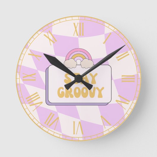 Horloge Ronde Restez Groovy (Recto)