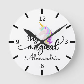 Horloge Ronde Restez la licorne magique