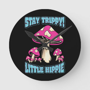 Horloge Ronde Restez Trippy ! Petit Hippie