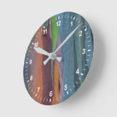 Horloge Ronde Résumé de l'arbre à gomme arc-en-ciel (Angle)