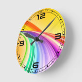 Horloge Ronde Résumé Design Jaune Orange Bannière Arrière - plan (Angle)