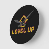 Horloge Ronde Retro 8-Bit EASY Wall Clock - Black (Angle)