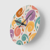 Horloge Ronde Retro Abstract Swirl Pastel Throw Pillow (Angle)