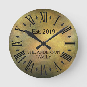 Horloge Ronde Rétro anniversaire de détresse antique rustique
